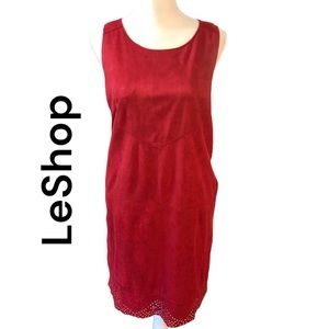 Sz Lg LeShop Vegan Suede Dress